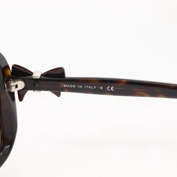 CHANEL COCO Mark ribbon Sunglasses plastic Dark Brown CC Auth am9410 main image 12